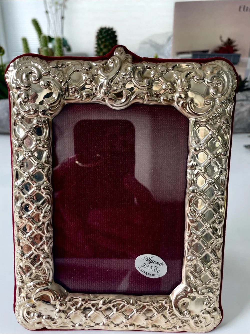 Vintage ARGENTO Italian Sterling Silver 925 Ornate Frame - 7” X 5 1/2”